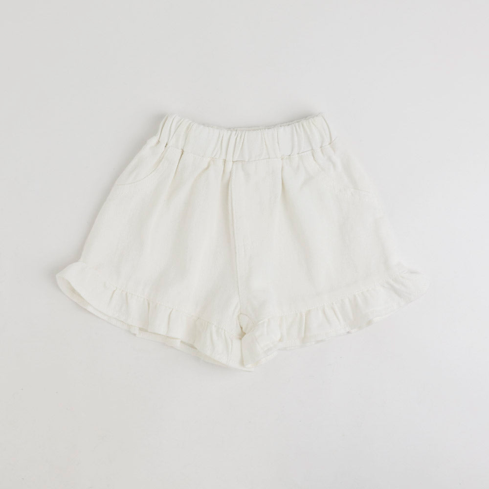 デニムフリルショートパンツ