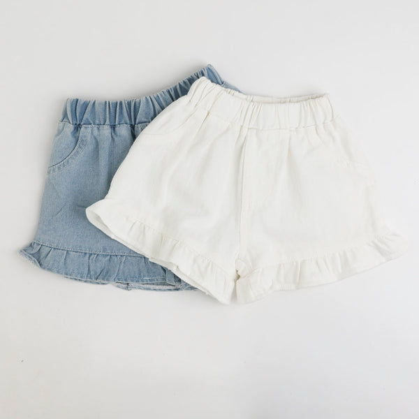 デニムフリルショートパンツ