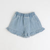 デニムフリルショートパンツ