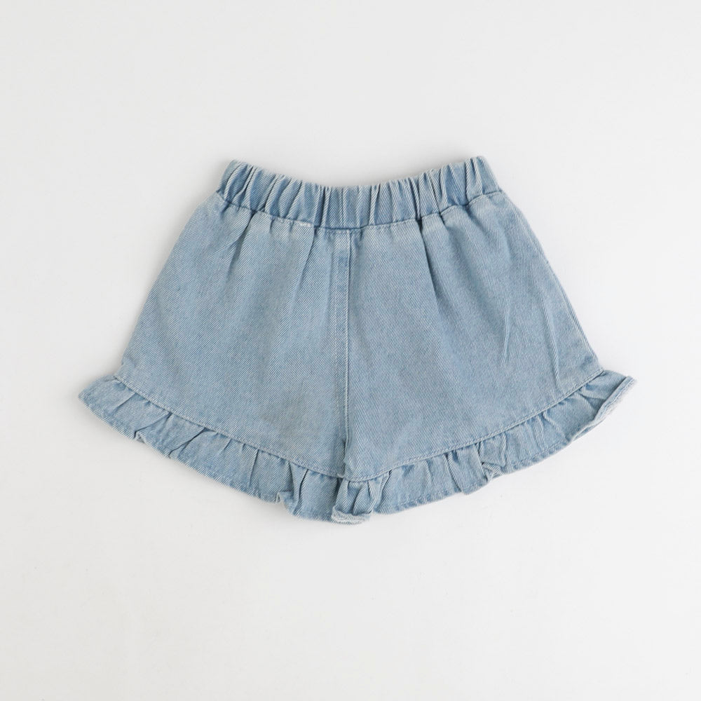 デニムフリルショートパンツ