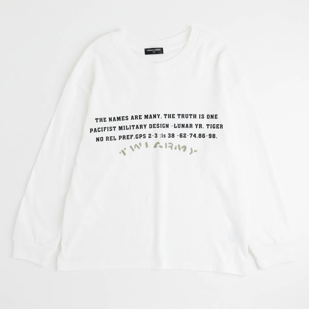 テキストロゴデザインオーバーサイズロングTシャツ