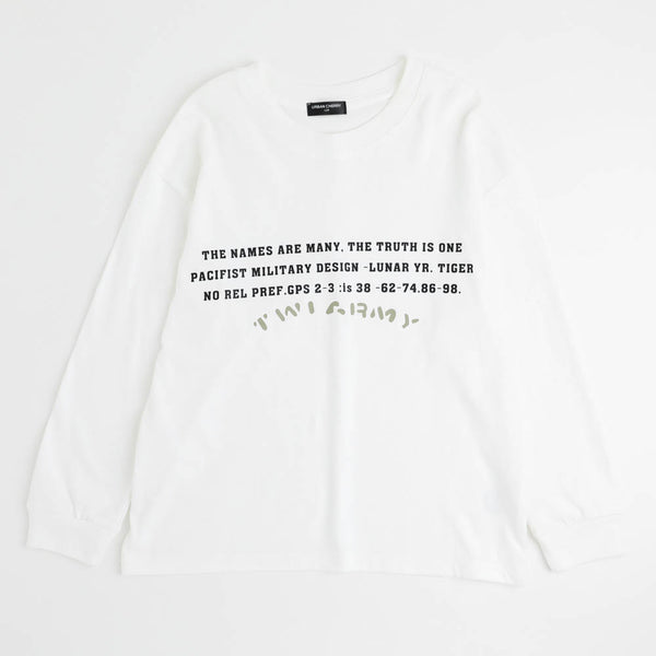 テキストロゴデザインオーバーサイズロングTシャツ