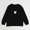 フロントワンポイントハートデザインロングTシャツ