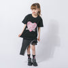 ハートロゴプリントデザインTシャツ