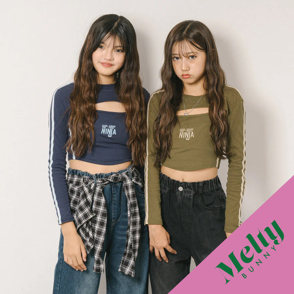 【2点セット】ショート丈トップス＋ロゴキャミソール