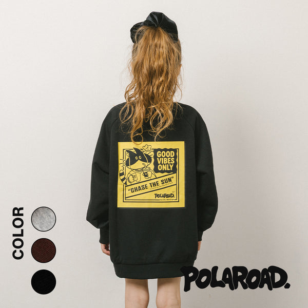 【POLAROAD/ポーラロード】CATプリントオーバーサイズトレーナー