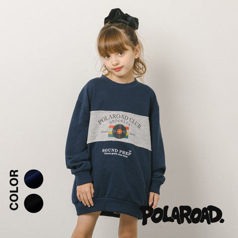 【POLAROAD/ポーラロード】配色切り替えロゴオーバーサイズトレーナー