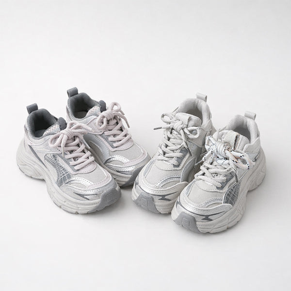 ボリュームソールシルバー配色ダッドスニーカー