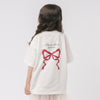 【CHIPIE/シピ】"ときめろT"(綿100%)オーバーサイズリボンプリントTシャツ
