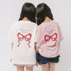 【CHIPIE/シピ】"ときめろT"(綿100%)オーバーサイズリボンプリントTシャツ