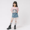 【CHIPIE/シピ】インナーパンツ付きリボンデニムドッキングフリルシアースカート