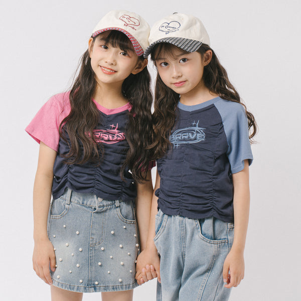 【綿100％/吸水速乾】プラネットロゴギャザーラグランTシャツ