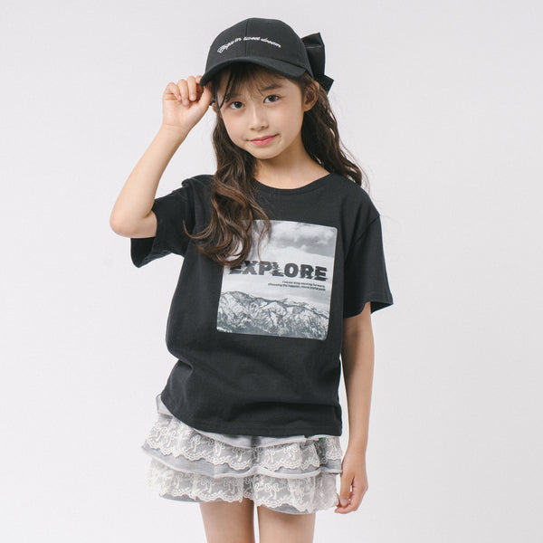 【綿100％/吸水速乾】モノクロフォトプリントTシャツ