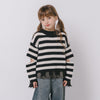 【軽量なのに暖かい"かるポカ"素材】ボーダーリラックスカットデザインニット