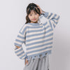 【軽量なのに暖かい"かるポカ"素材】ボーダーリラックスカットデザインニット