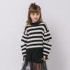 【軽量なのに暖かい"かるポカ"素材】ボーダーリラックスカットデザインニット