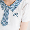 【CHIPIE/シピ】"サラ軽ポロ"チェックネクタイドッキングトップス