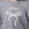 【CHIPIE/シピ】カットショルダーリボン刺繍ニット