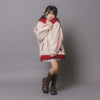 【CHIPIE/シピ】（軽ふわ保温素材）おうちで洗える!オーバーサイズサイドラインバックリボンボアアウター