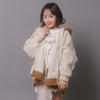 【CHIPIE/シピ】（軽ふわ保温素材）おうちで洗える!オーバーサイズサイドラインバックリボンボアアウター