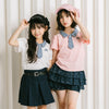 【CHIPIE/シピ】"サラ軽ポロ"チェックネクタイドッキングトップス