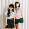 【CHIPIE/シピ】"サラ軽ポロ"チェックネクタイドッキングトップス
