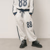 【2点セット】サイドラインナンバーロゴデザインスウェット＋パンツ