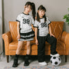 【U.TRACK/ユードットトラック】"感激サラメッシュ"ナンバーロゴストライプTシャツ