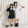 【CHIPIE/シピ】"サラ軽ポロ"チェックシャツドッキングサイドギャザーリボンワンピース