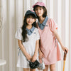 【CHIPIE/シピ】"サラ軽ポロ"チェックシャツドッキングサイドギャザーリボンワンピース