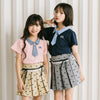 【CHIPIE/シピ】"サラ軽ポロ"チェックネクタイドッキングトップス