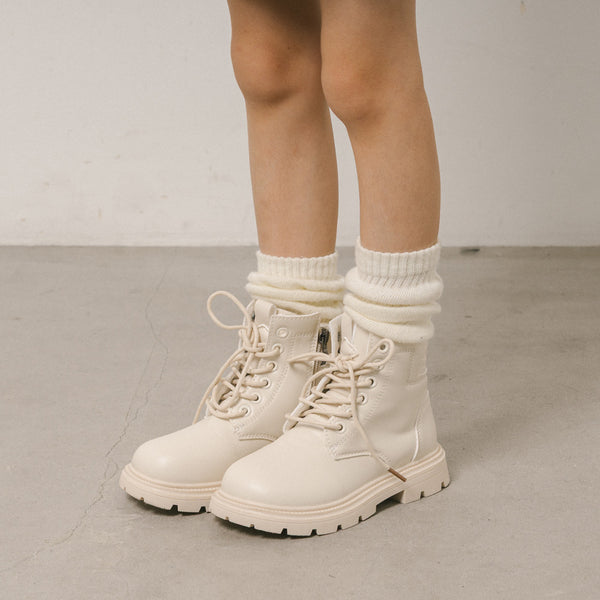 レースアップカラーショートブーツ