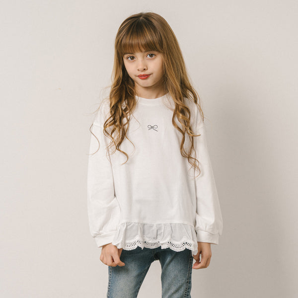 フリルシャツドッキングチュニックトレーナー