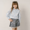 リボンデザインクロップドシャツ