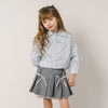 リボンデザインクロップドシャツ
