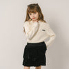 襟付きタグデザインリブニットトップス