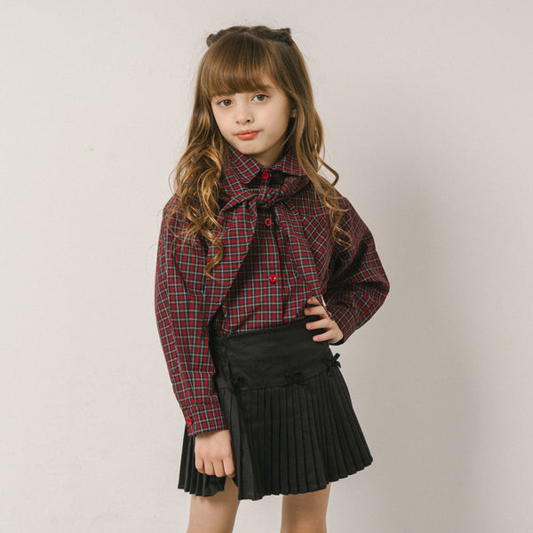 【2点セット】チェック柄カラー付きシャツ