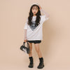 ハートレコードプリントチュールドッキングTシャツ