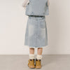 【2点セット】デニムベスト＋スリットスカート