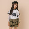 【U.TRACK/ユードットトラック】"感激サラメッシュ"ナンバーロゴストライプTシャツ