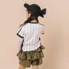 【U.TRACK/ユードットトラック】"感激サラメッシュ"ナンバーロゴストライプTシャツ