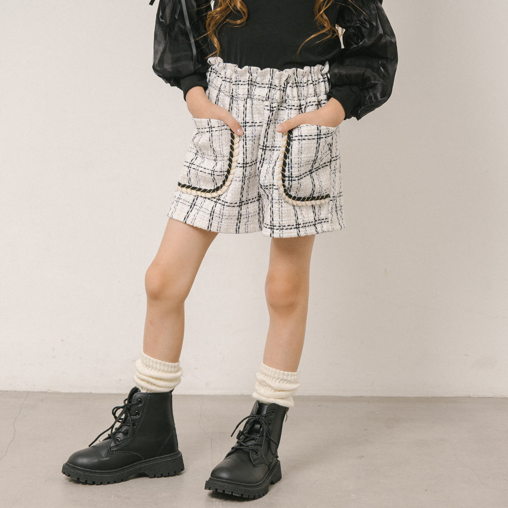 フロントポケットデザインツイードショートパンツ|子供服・キッズ