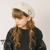 ワンポイントハートベレー帽