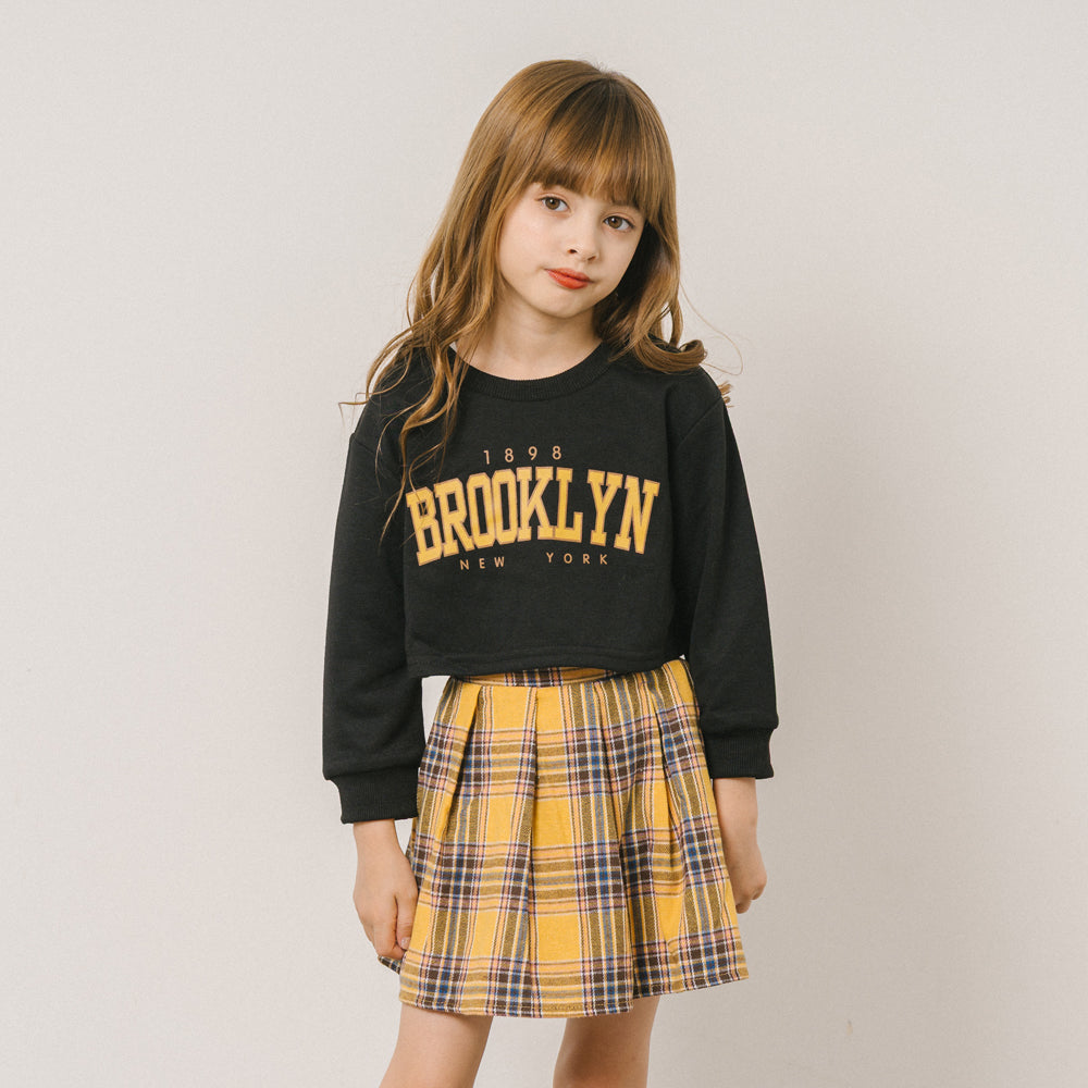ロゴクロップドトレーナー＋チェックプリーツスカート|子供服・キッズ