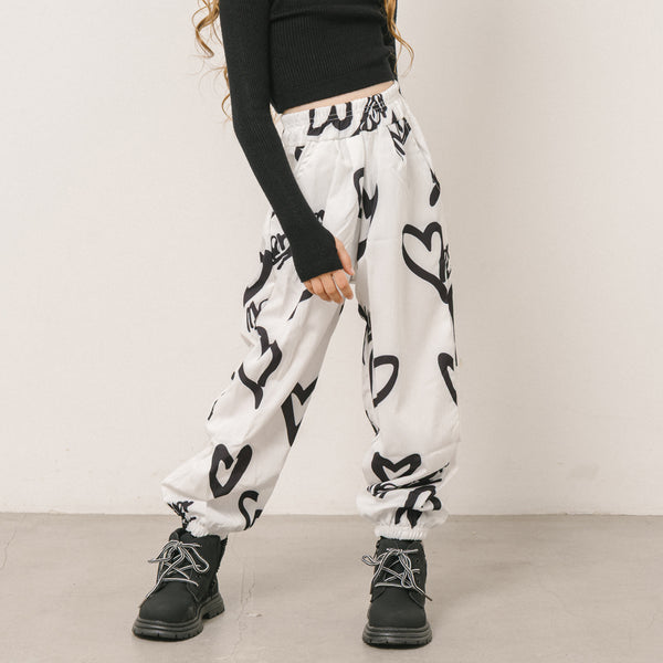 ハートプリントカーブデザインパンツ