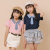 【CHIPIE/シピ】"サラ軽ポロ"チェックネクタイドッキングトップス