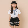 【CHIPIE/シピ】"サラ軽ポロ"チェックネクタイドッキングトップス