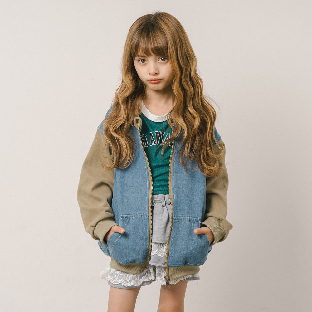 ドッキングフード付きデニムジャケット|子供服・キッズファッション