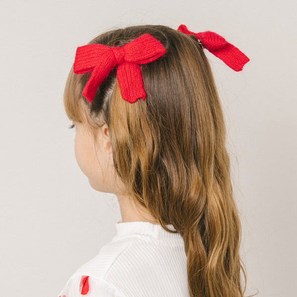 【2点セット】ニットリボンクリップ