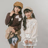 【CHIPIE/シピ】ビッグポルカドットリボンデザインクロップドトレーナー